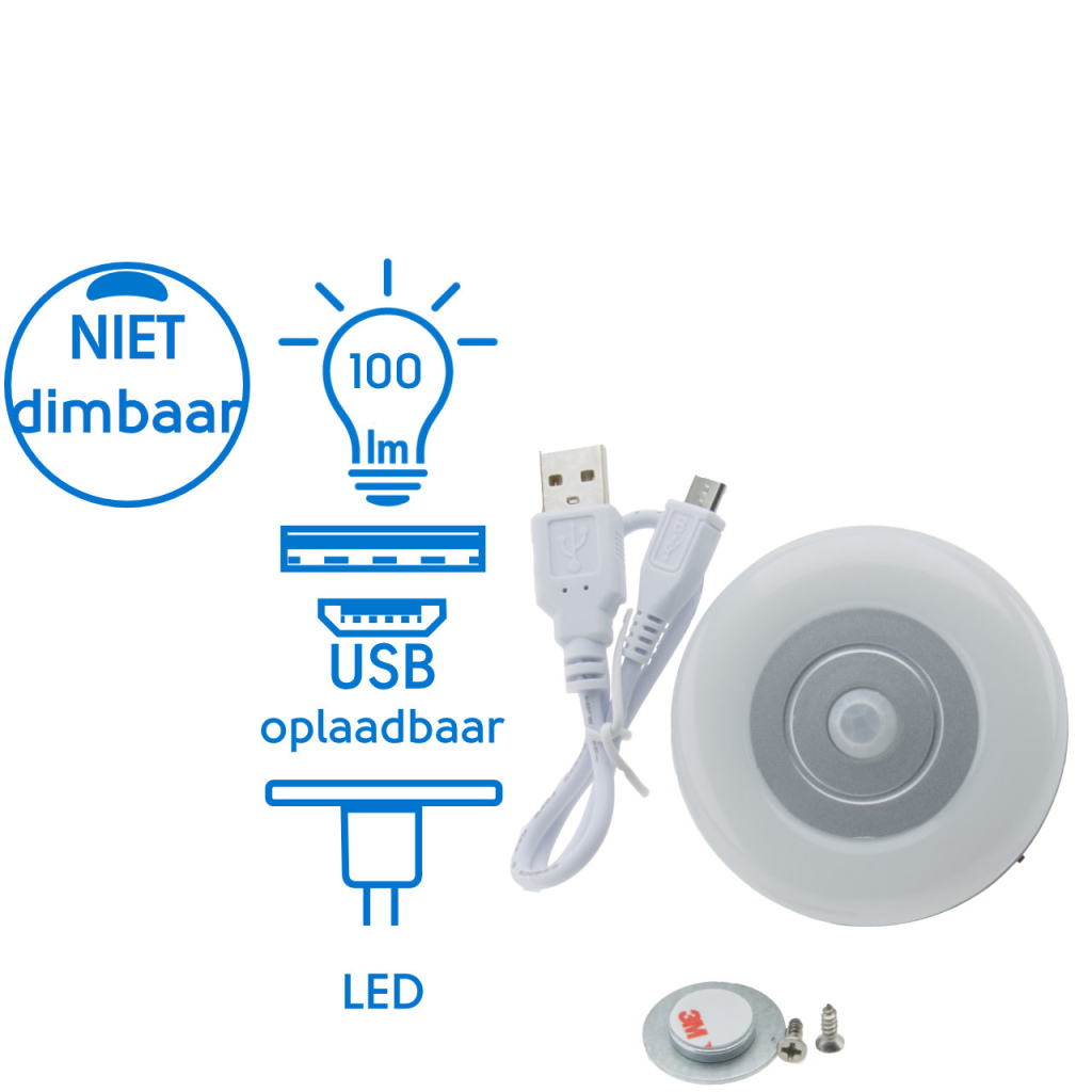 BBAtechniek - Dometic kastlamp met sensor USB oplaadbaar (1x)