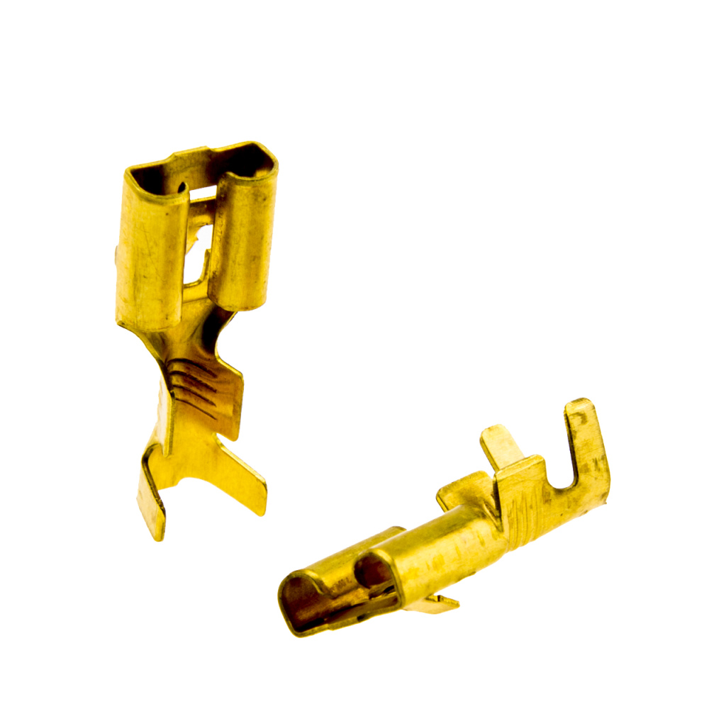 BBAtechniek - Vlakstekerhuls messing 6.3 1.5-2.5mm² (100x)