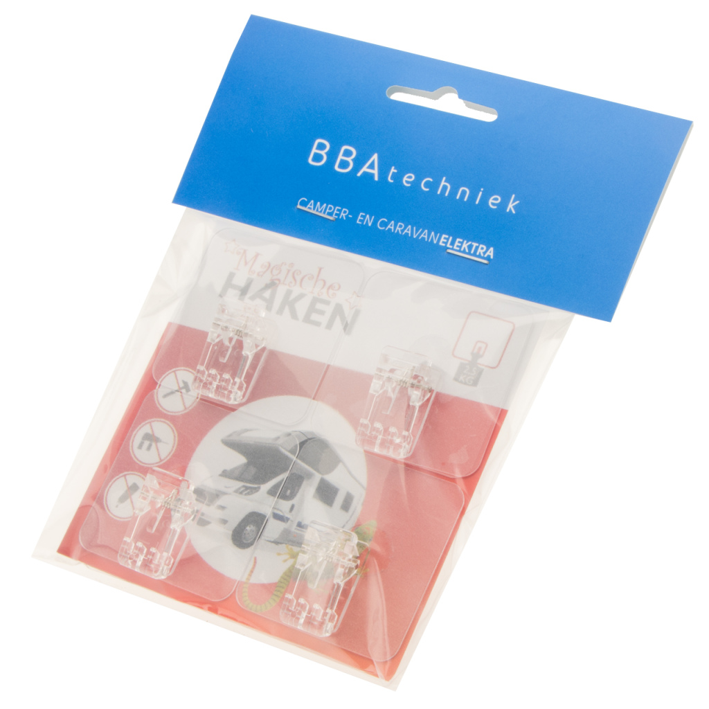 BBAtechniek - Magische haken type clip herbruikbaar (4x)