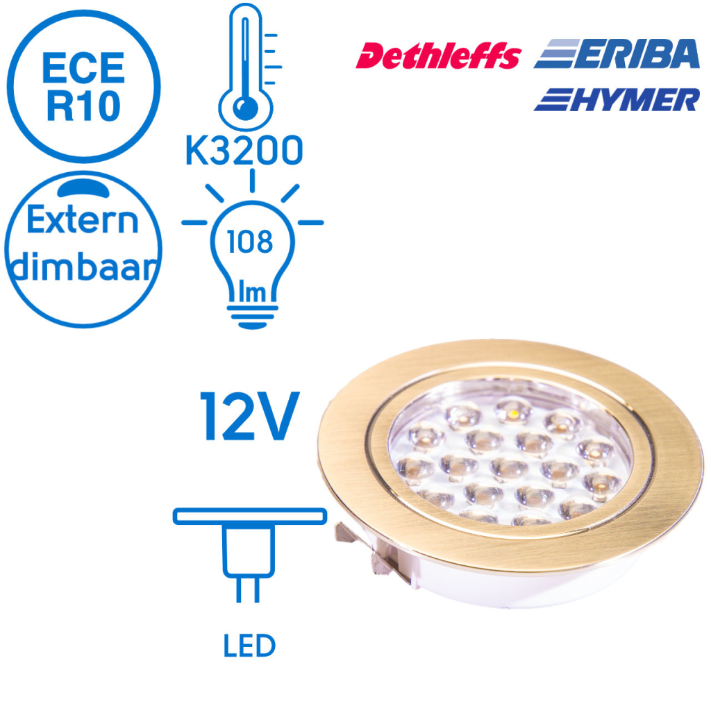BBAtechniek - Ancona LED inbouwspot 1.5W 3200K 108lm 12V (1)
