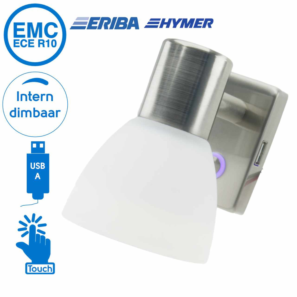 BBAtechniek - Faretto PowerLED 12V 3W geborsteld alu USB-A (1x)<br />