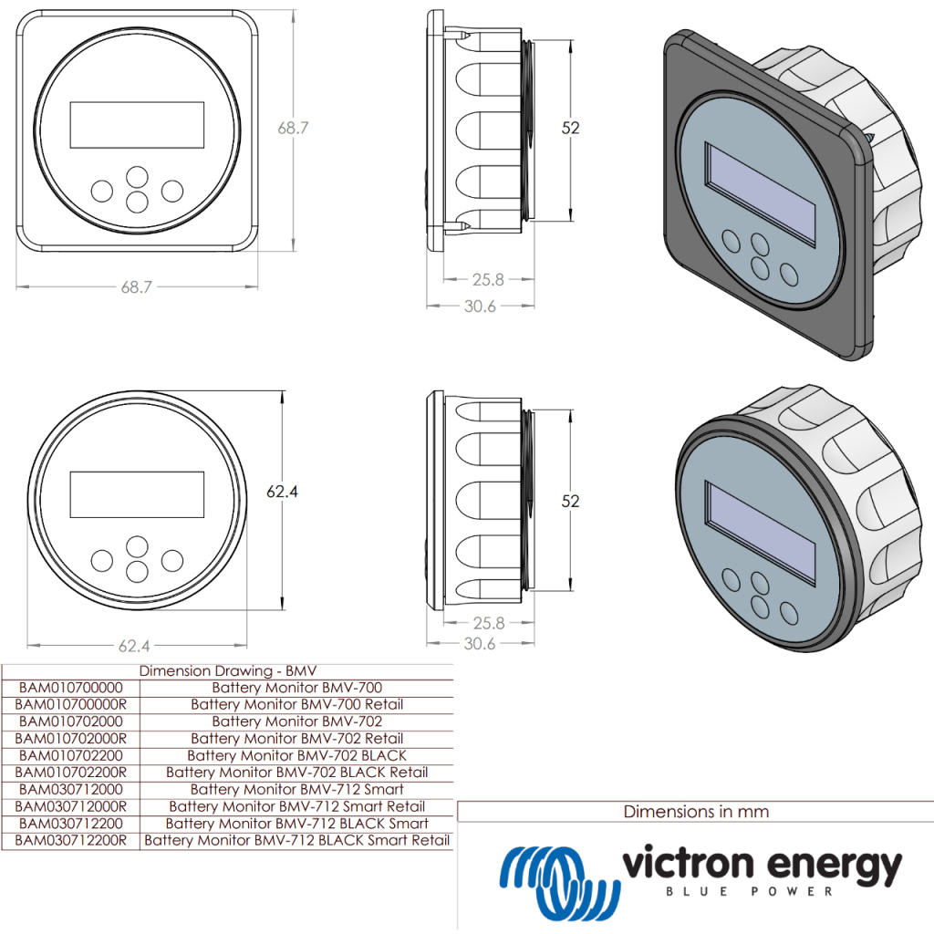 BBAtechniek - Victron BMV-700 accu monitor RJ12 (1x)