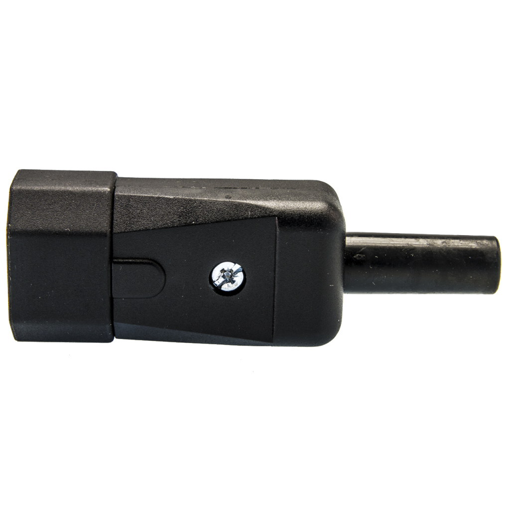 BBAtechniek - Contrastekker male C14 pennen recht zwart (1x)