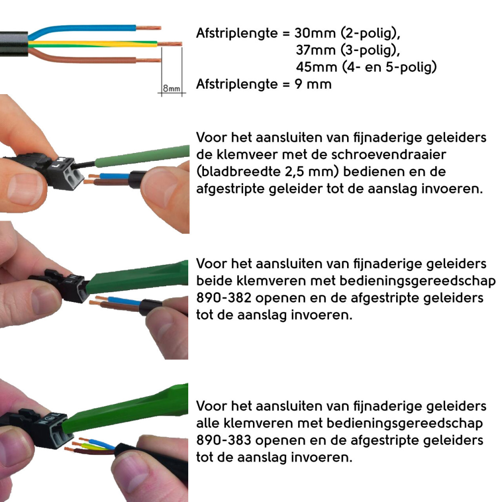 BBAtechniek - Wago Winsta mini connector male 3-polig (5x)