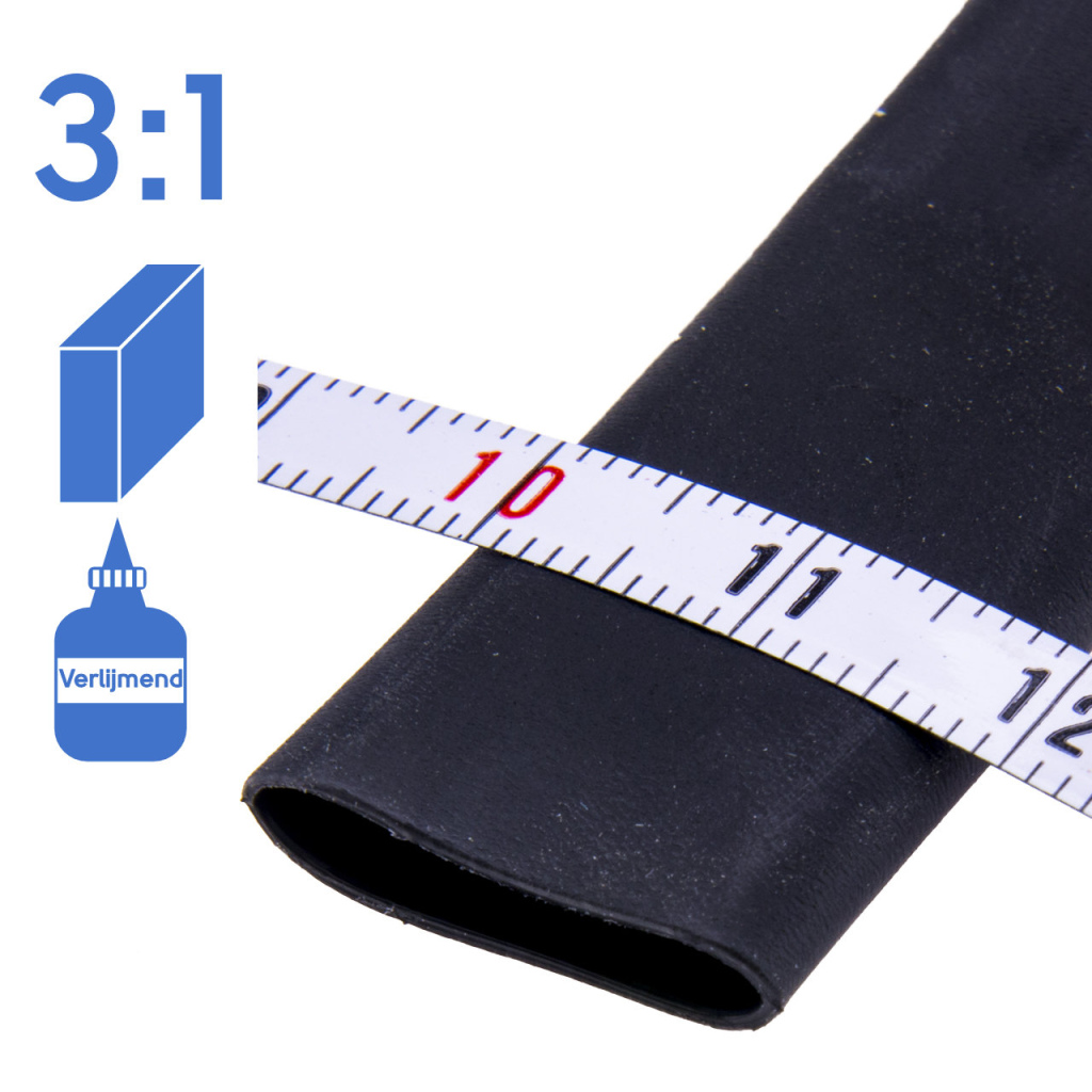 BBAtechniek - Krimpkous 12-4mm zwart 3:1 verlijmend (2.5m box)