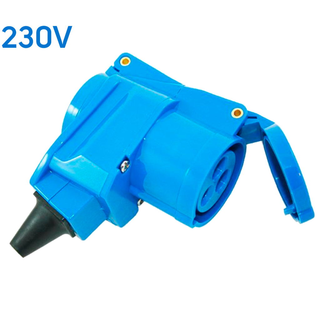 BBAtechniek - Haakse koppeling CEE / Schuko 2 uitgangen (1x)