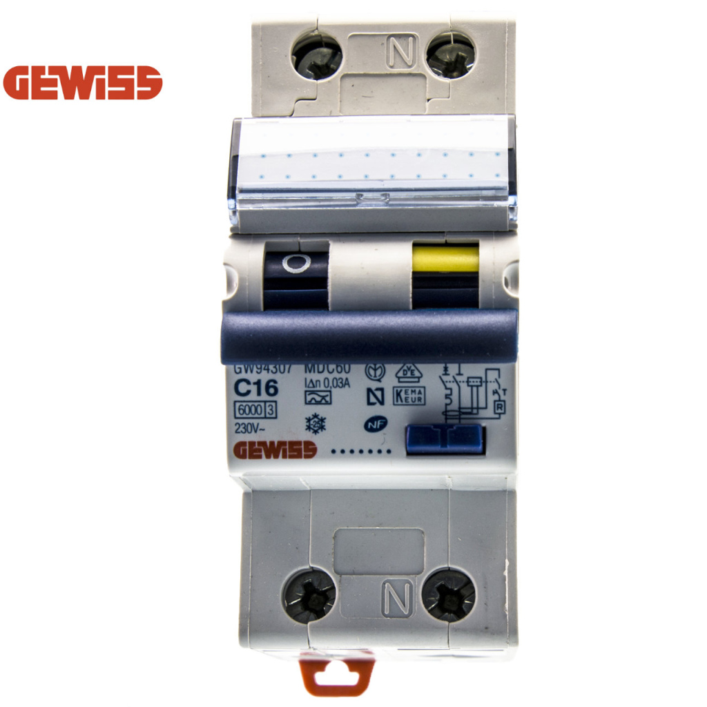 BBAtechniek - Gewiss aardlekautomaat 1P+N 16A 30mA C(1x)