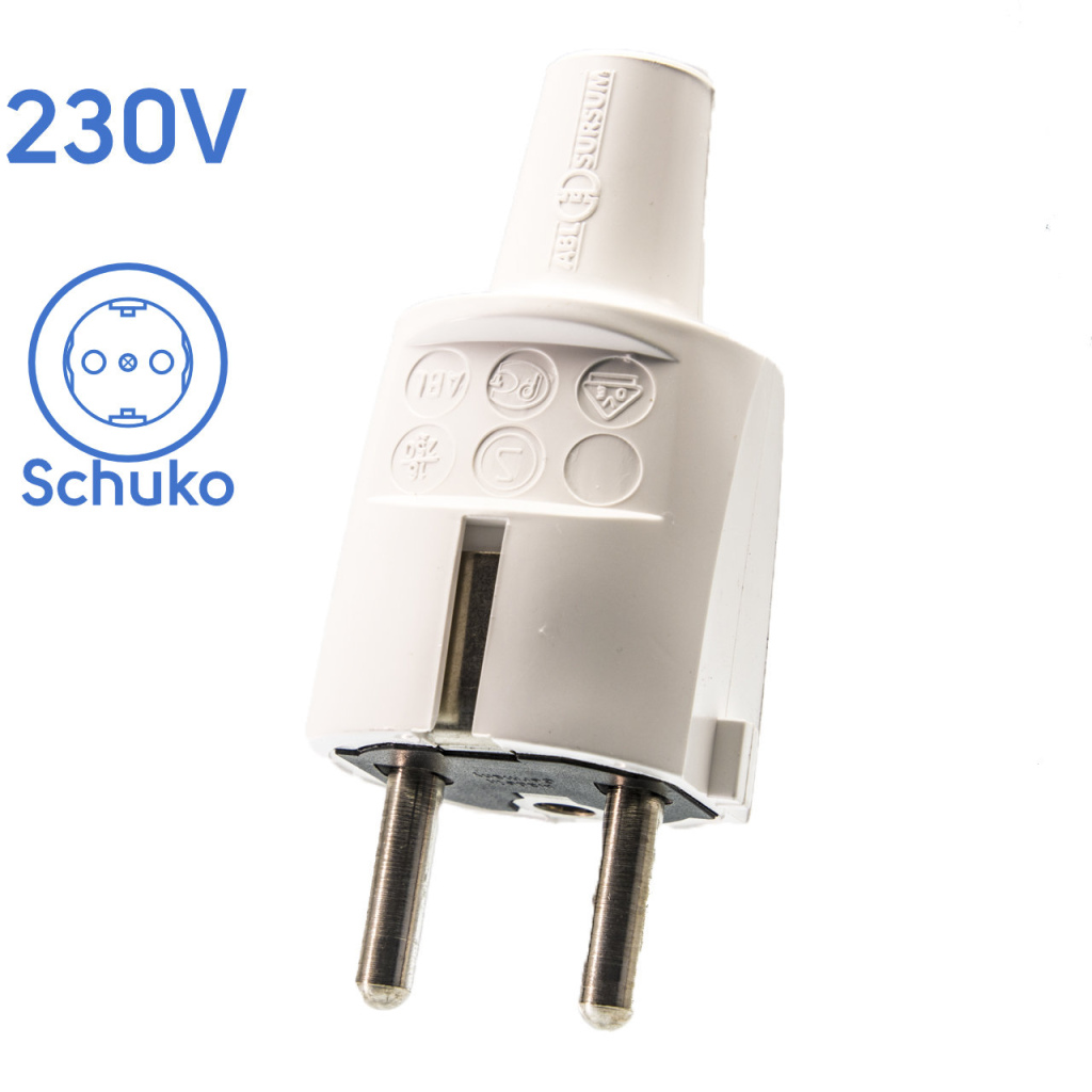 BBAtechniek - SCHUKO Stekker PVC met randaarde (10x)