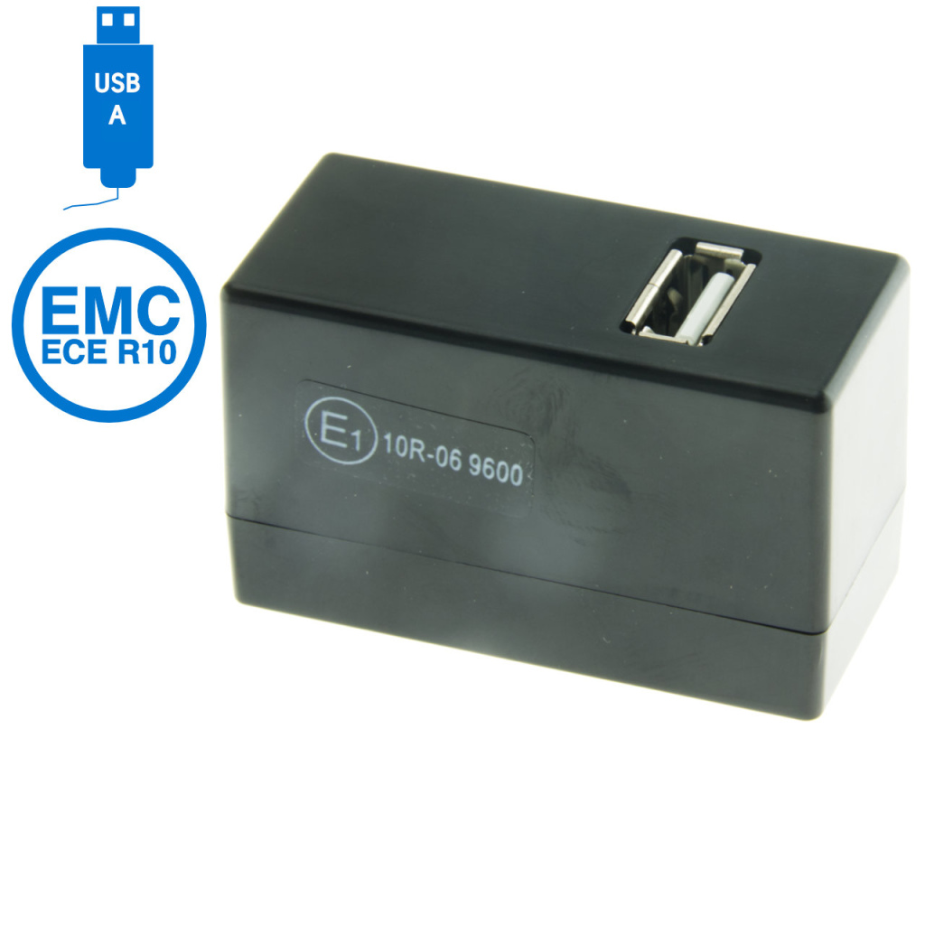 BBAtechniek - USB A-1x 5V 2A Dometic rail zwart (1x)