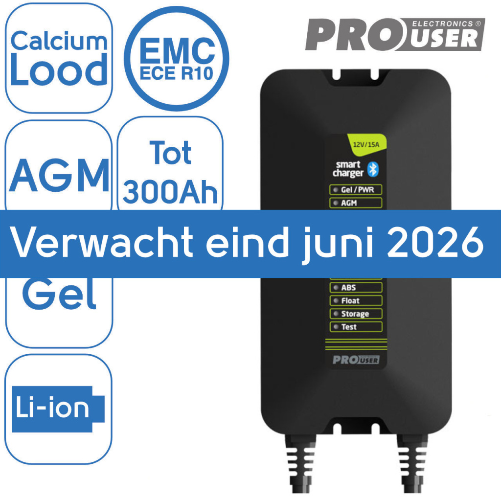 BBAtechniek - 12V 15Ah Pro-User intelligente acculader IBC15(1x)