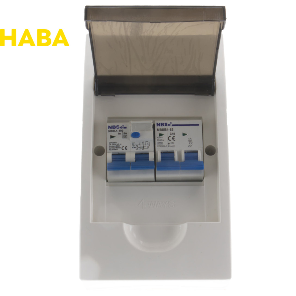 BBAtechniek - Zekeringkast 10A + dubbelpolige aardlek 30mA (1x)