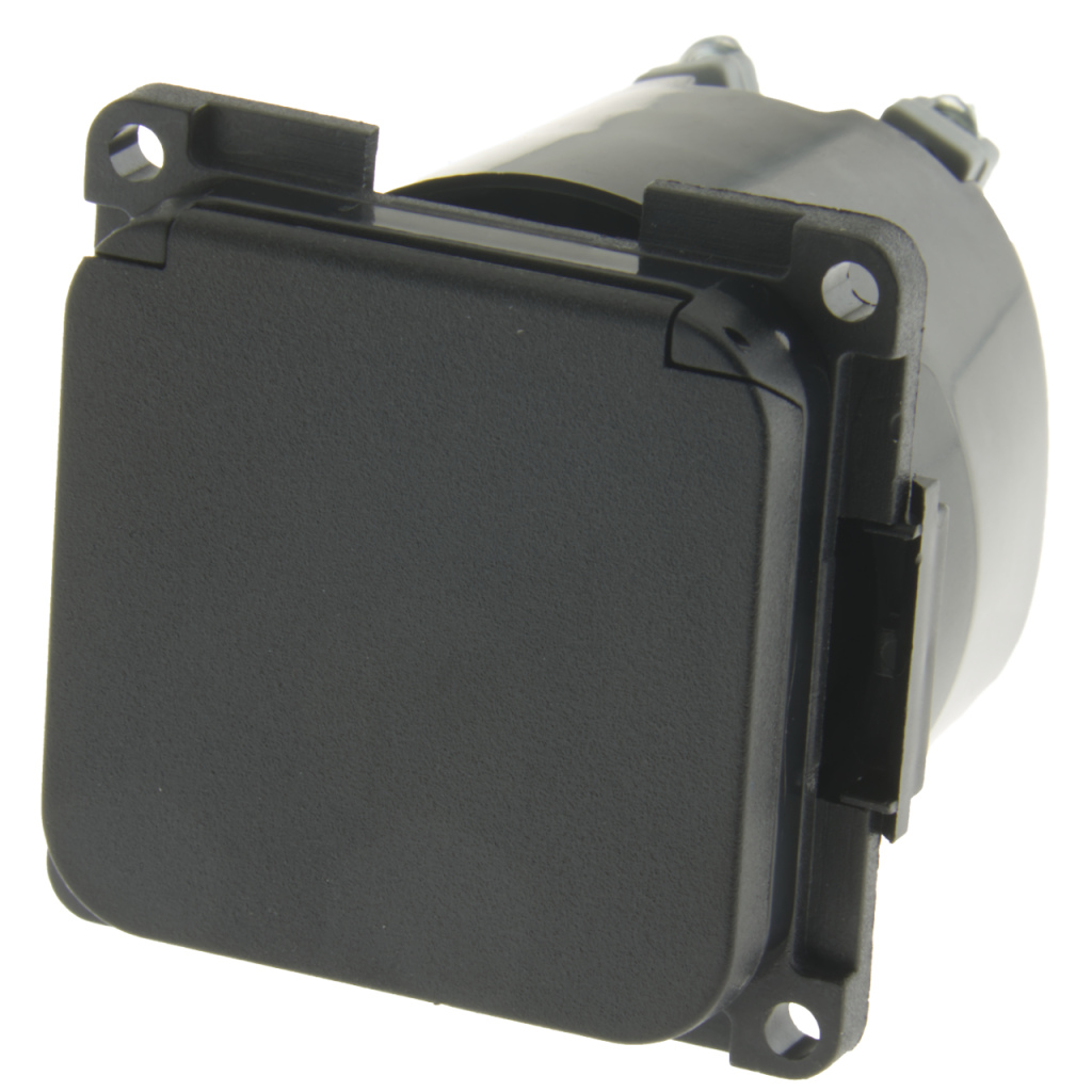 BBAtechniek - S 30.000 230V contactdoos Schuko zwart (1x)