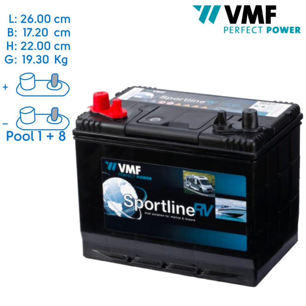 BBAtechniek - 12V 73Ah VMF Sportline semi-tractie accu (1x)