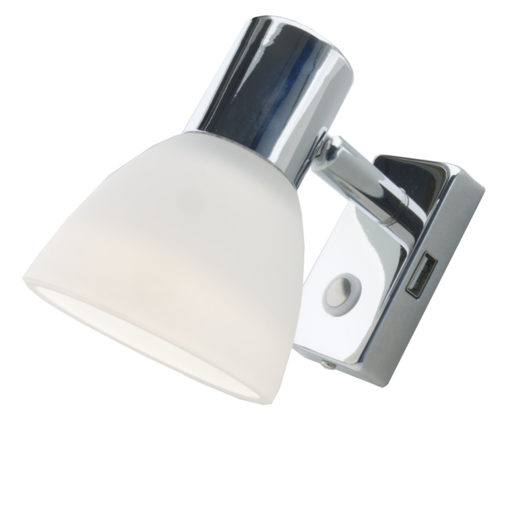 BBAtechniek - Faretto PowerLED 12V 3W 3000K chroom met USB (1x)