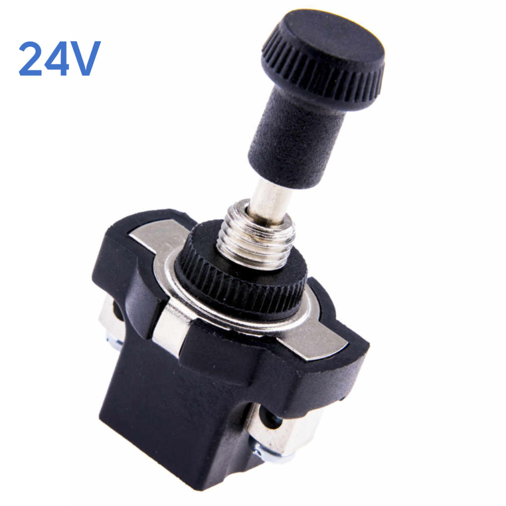 BBAtechniek - 24V 12.5A 2-polig On-Off trekschakelaar kort (10x)