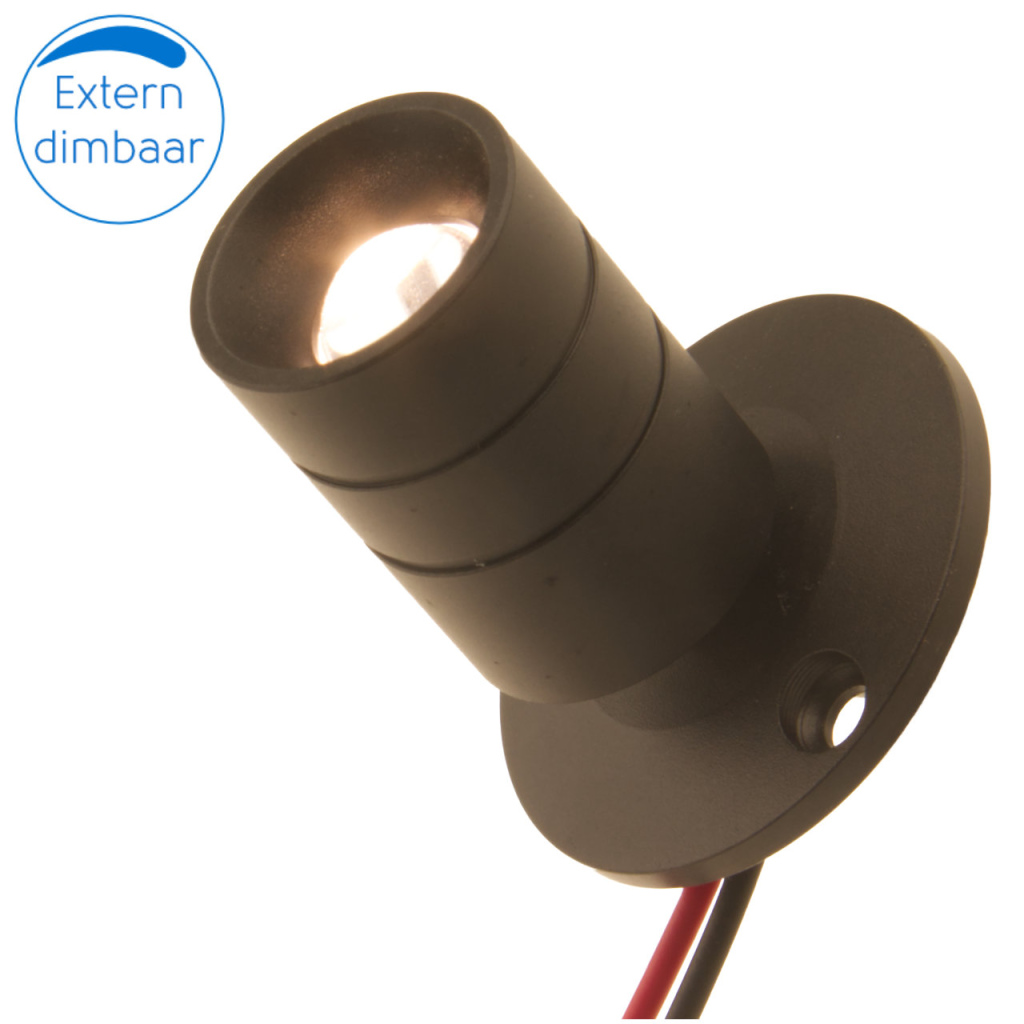 BBAtechniek - Sicilië mini draaibare LED spot 12V 1W 3000K (1x)