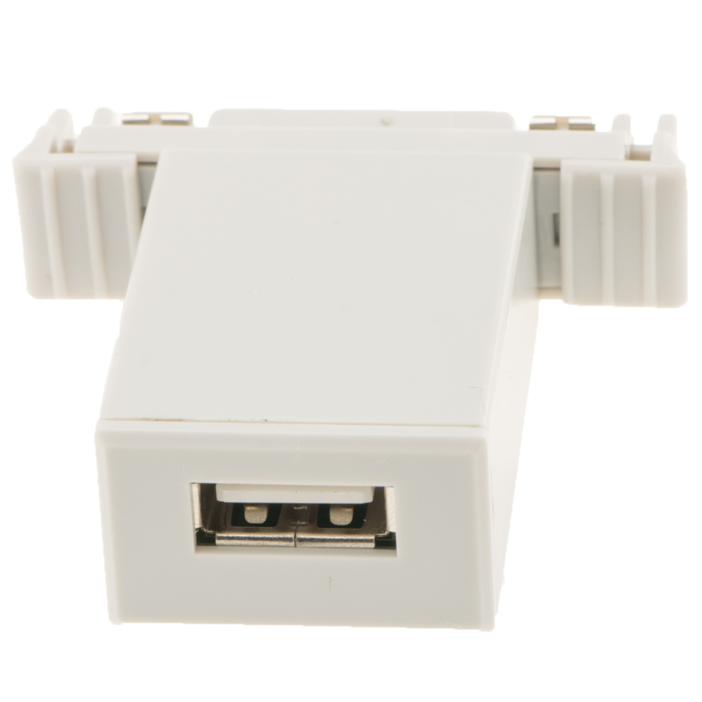 BBAtechniek - USB A-1x 5V 2A Rialto rail zilver (1x)