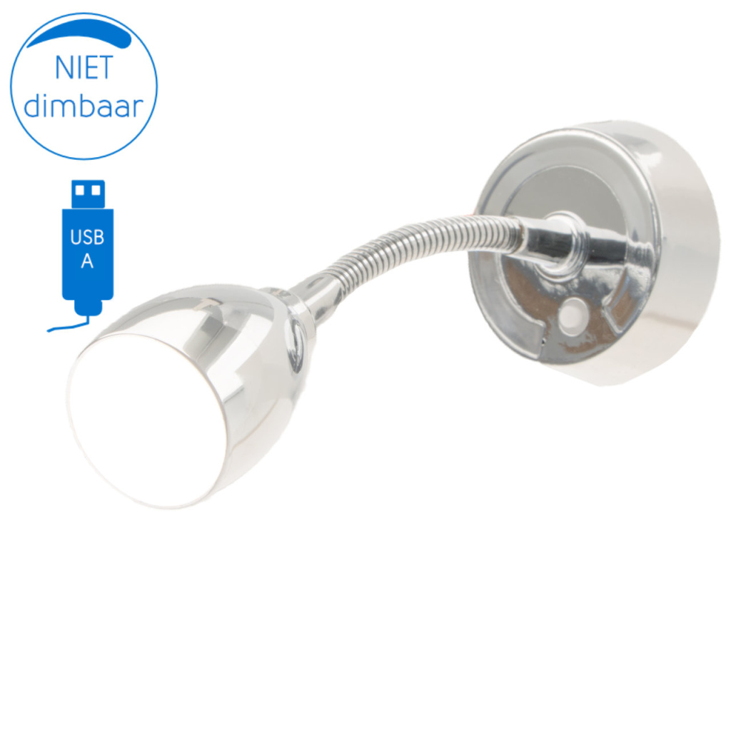 BBAtechniek - Veneto S flex LED spot 12V 1.8W 4000K USB (1x)