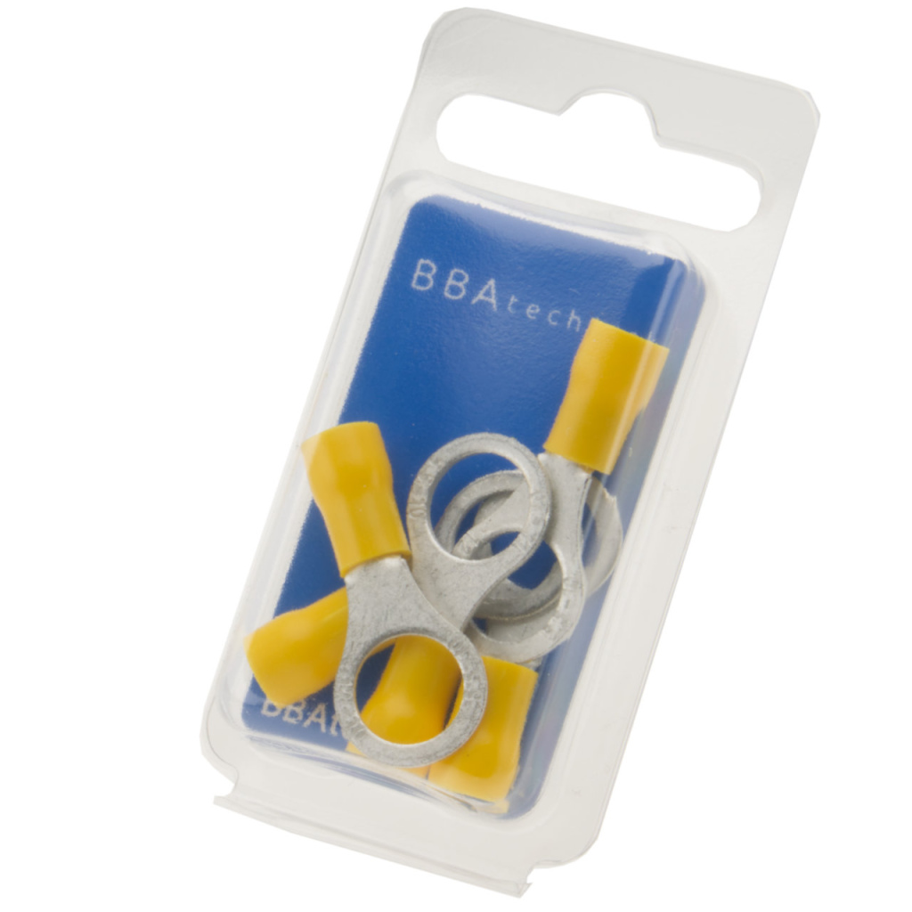 BBAtechniek - Kabelschoen ring M10 Ø10.5mm geel (5x)