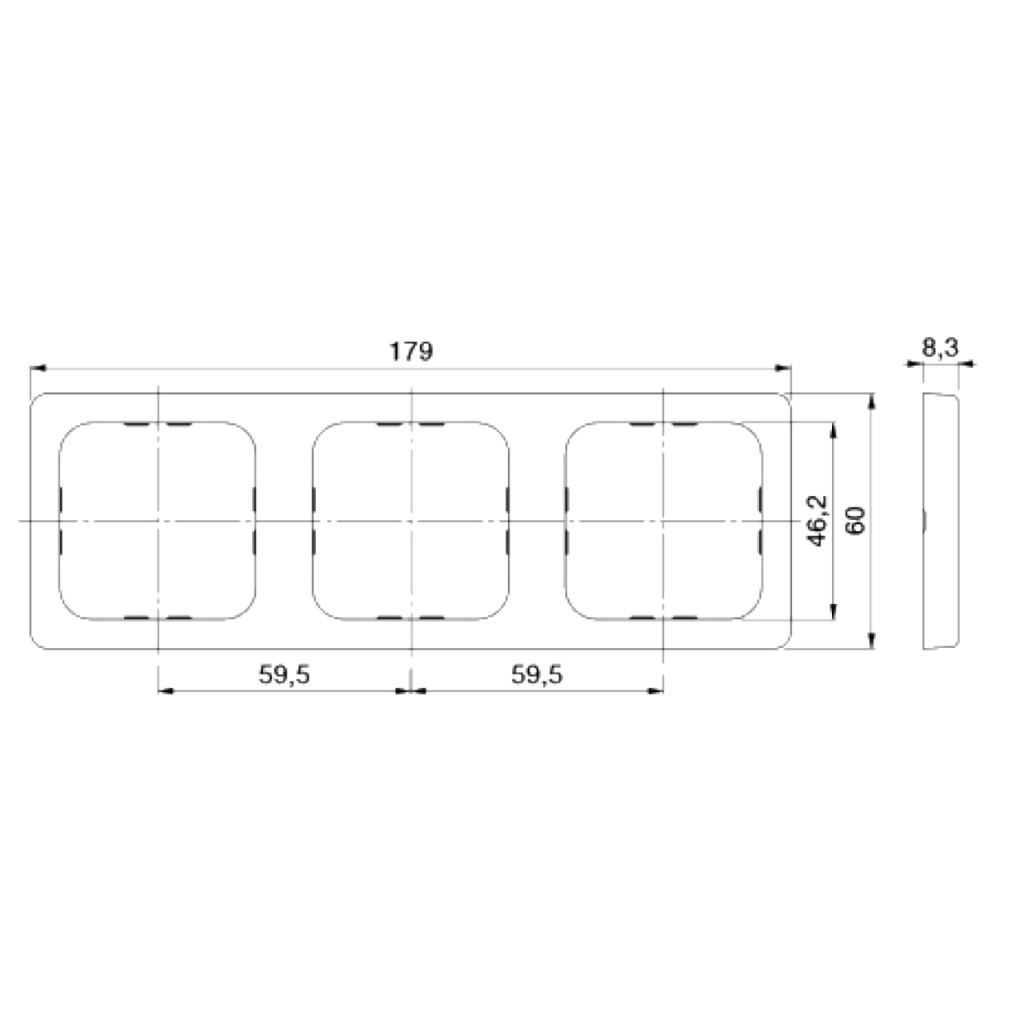BBAtechniek - S 30.000 afdekraam 3-vak satijn zwart (1x)