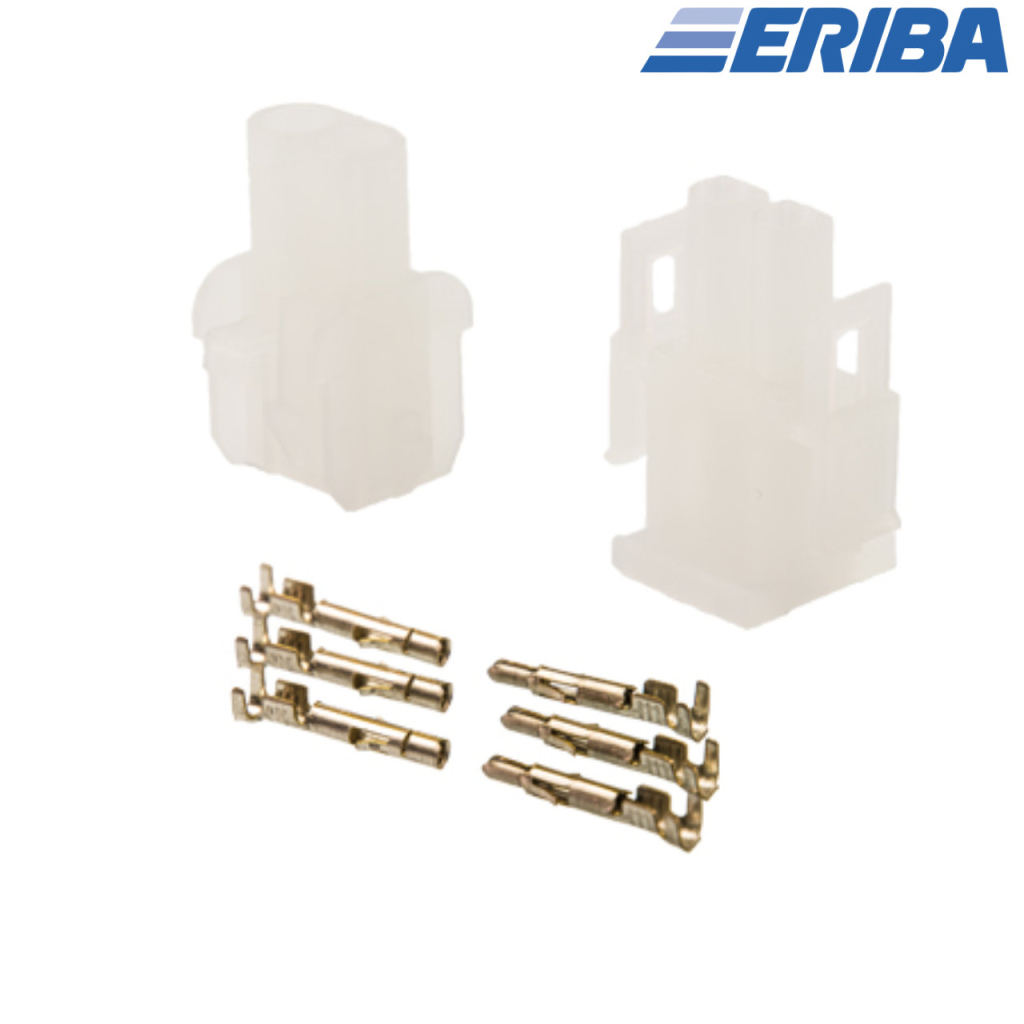 BBAtechniek - Connector 2-weg met crimp pin 4.2mm (6x m+v)