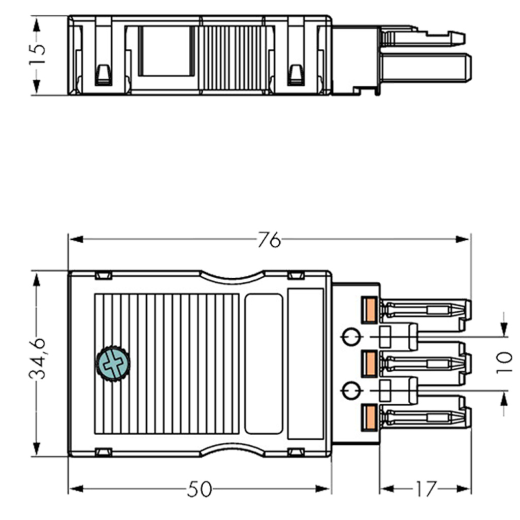 BBAtechniek - Wago Winsta Midi connector female wit (5x)