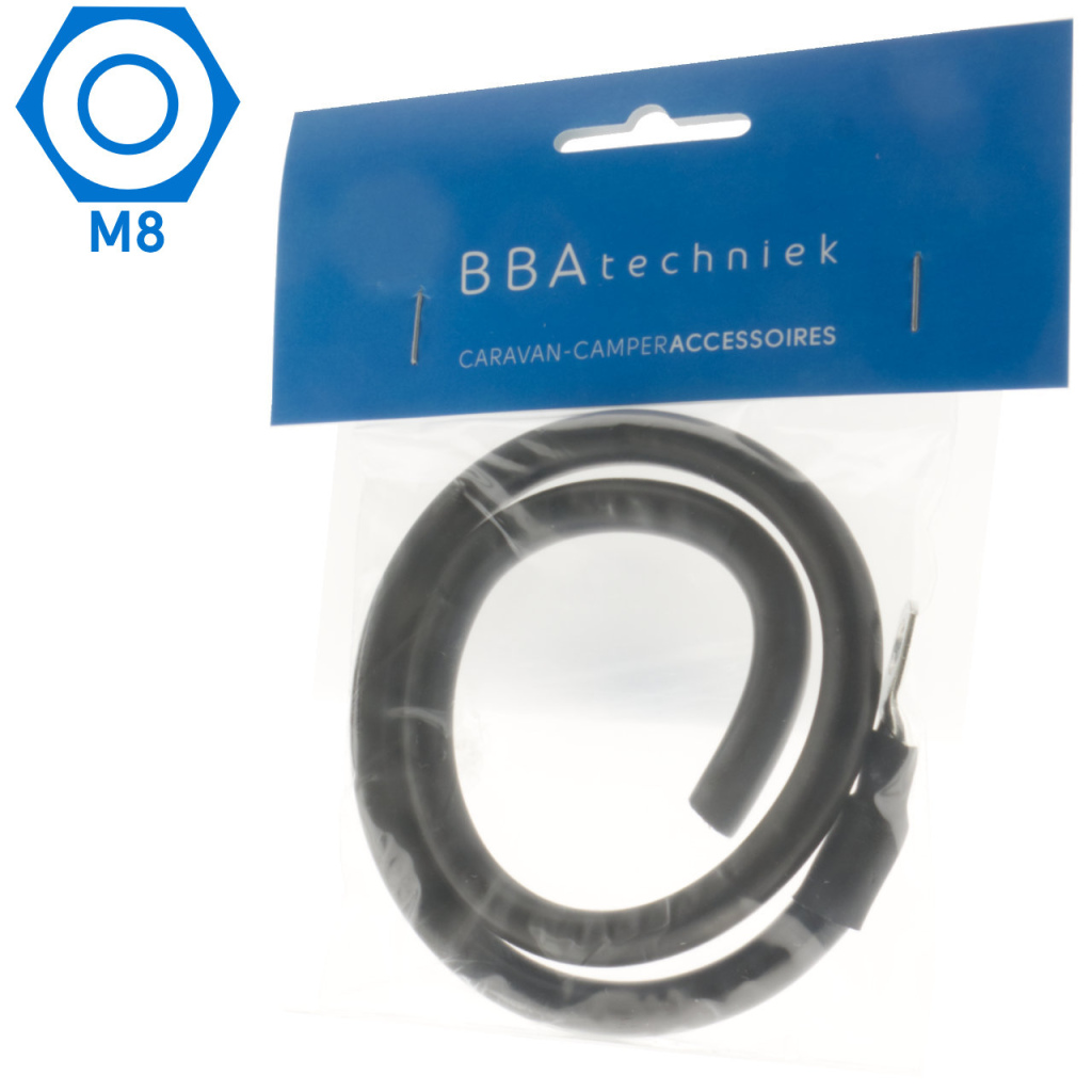 BBAtechniek - 16mm2 accu kabel flexibel zwart 1x M8 (0.5m)