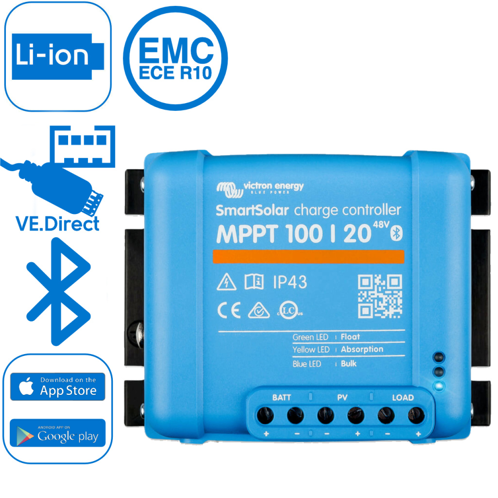 BBAtechniek - Victron Smart Solar MPPT 100/20A 12/24/48V (1x)