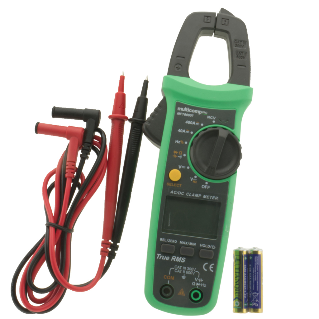 BBAtechniek - Amperetang multimeter DC AC Ohm 600V 400A (1x)