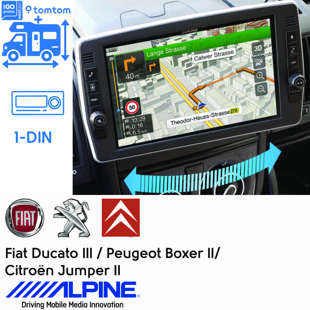 BBAtechniek - 9” X903D-DU2 1DIN Alpine draaibaar scherm (1x)