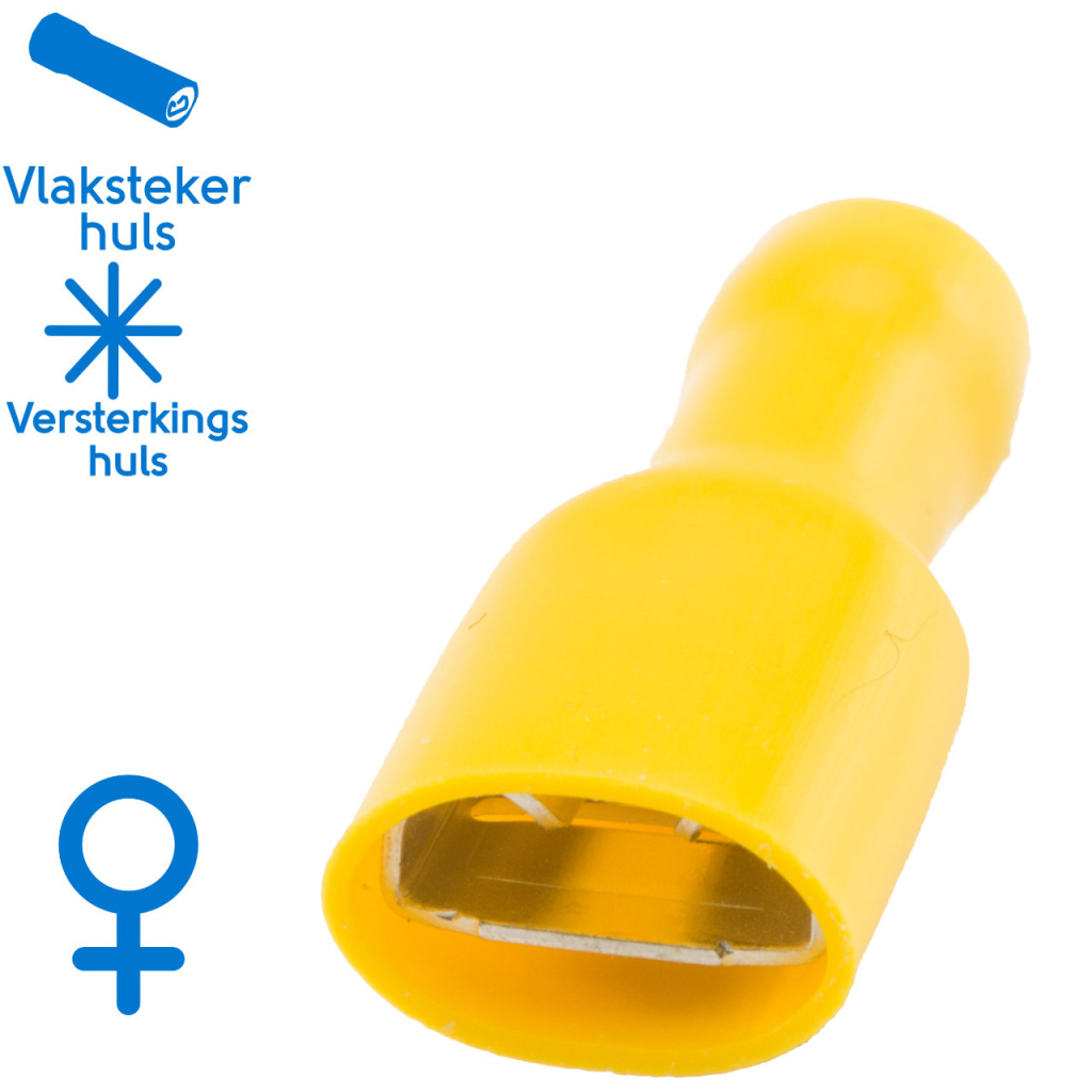 BBAtechniek - Vlakstekerhuls 9.4x1.2mm* geel (50x)