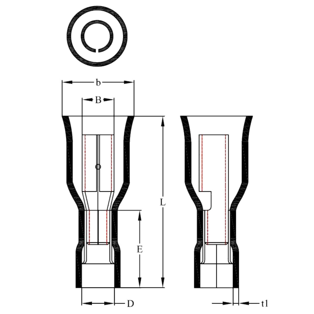 BBAtechniek - Rondstekerhuls Ø5mm* geel (100x)